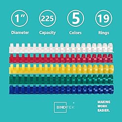 Binditek 20 Pack Plastic Binding Comb Spines, 1