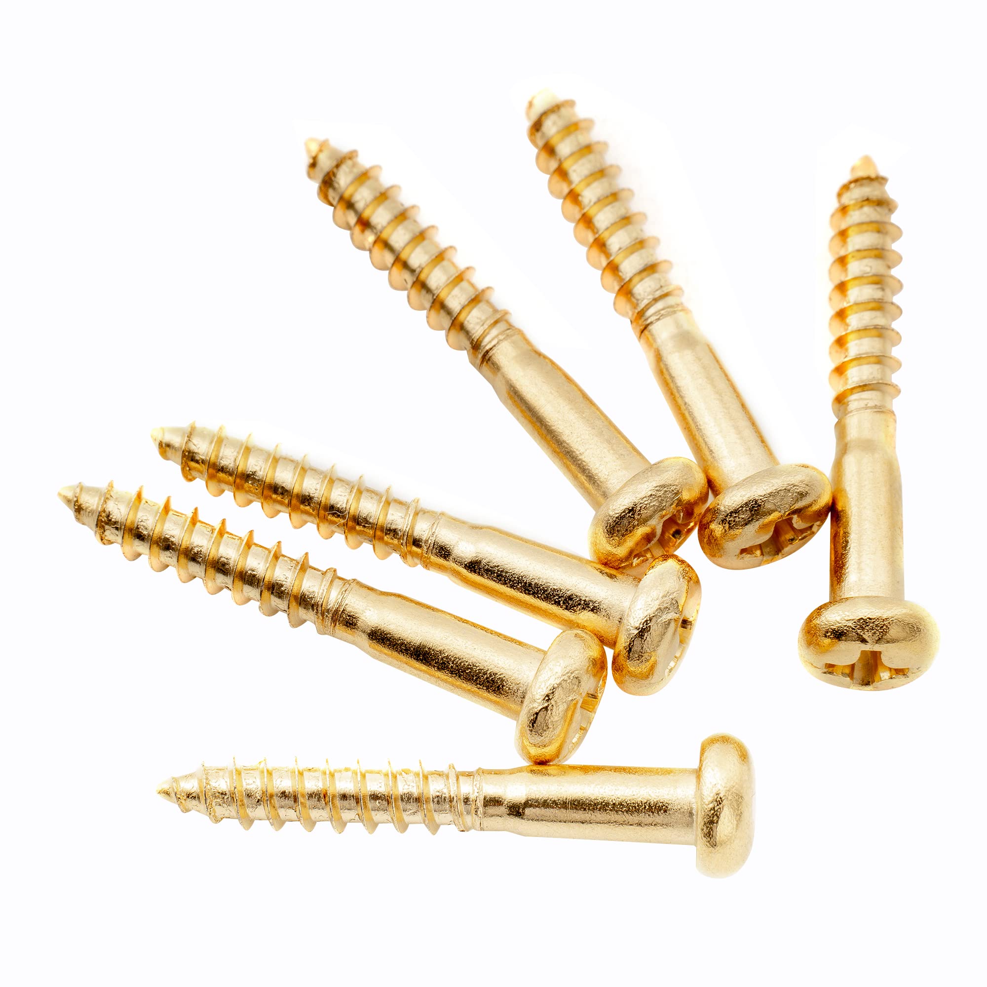 Musiclily Ultra 3.5x25mm Stainless Steel Pan Head Mounting Screws for Strat Style Electric Guitar Tremolo Bridge, Gold (Set of 6)