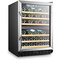 Lanbo 44 Bottle Built-in Dual Zone Compressor Wine Cooler, 24 Inch Wide