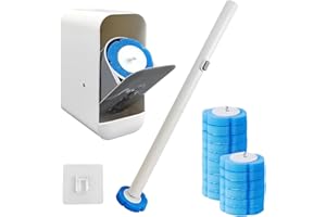 Disposable Toilet Brush & Toilet Bowl Cleaner Kit - 3-in-1 Wall Mount System with 16 Replacement Heads, Thickened Design for 