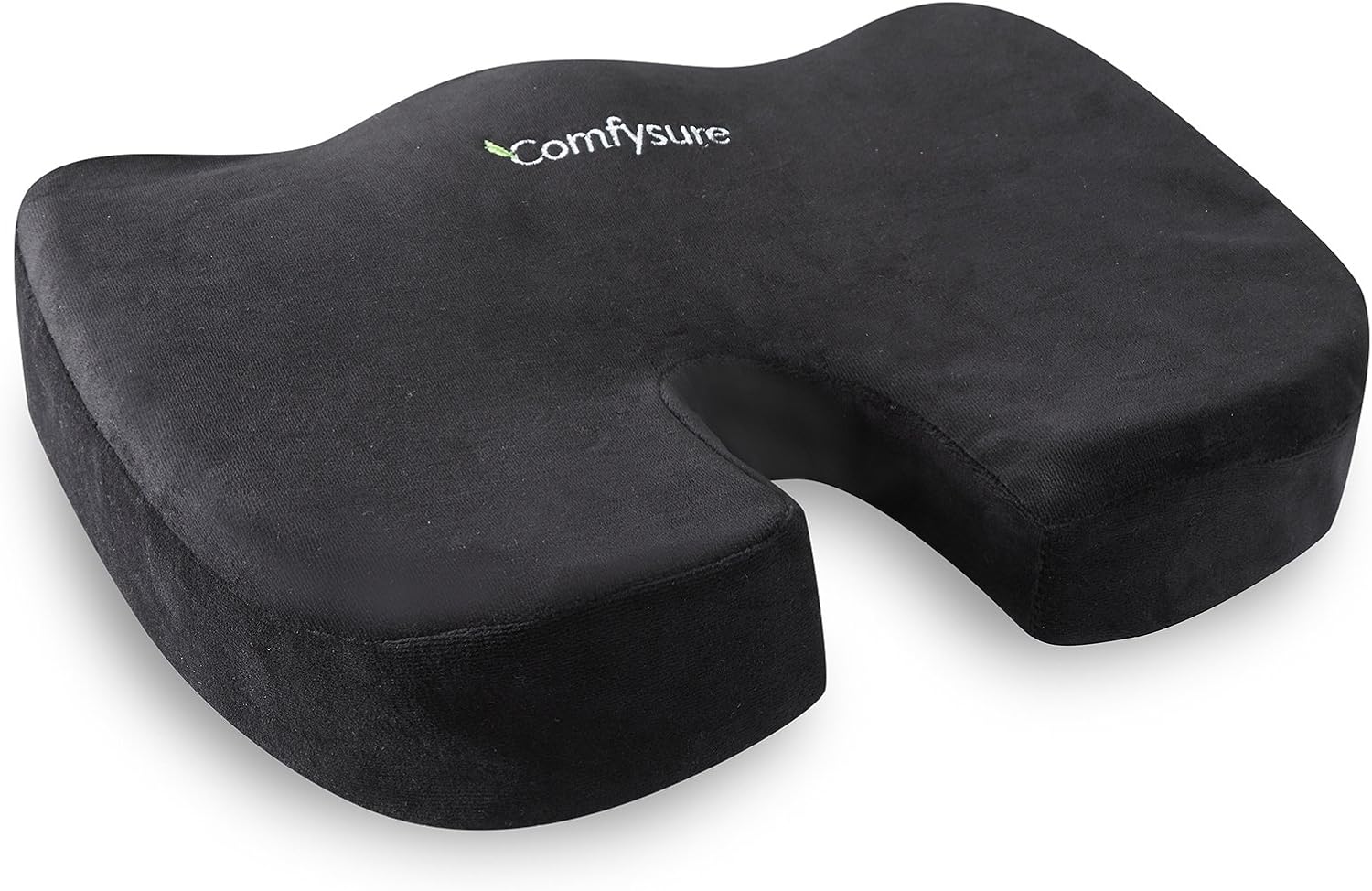 ComfySure Memory Foam Seat Cushion with Removable Microfiber Cover - Coccyx, Tailbone, Sciatica, Lower Back Support and Pain Relief - Fits Most Office, Desk, Computer Chairs and Car Seats: Home & Kitchen