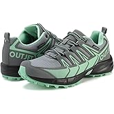 OUTJET Women's Waterproof Hiking Shoes Lightweight Non-Slip Trails Walking Shoes Outdoor Sneakers
