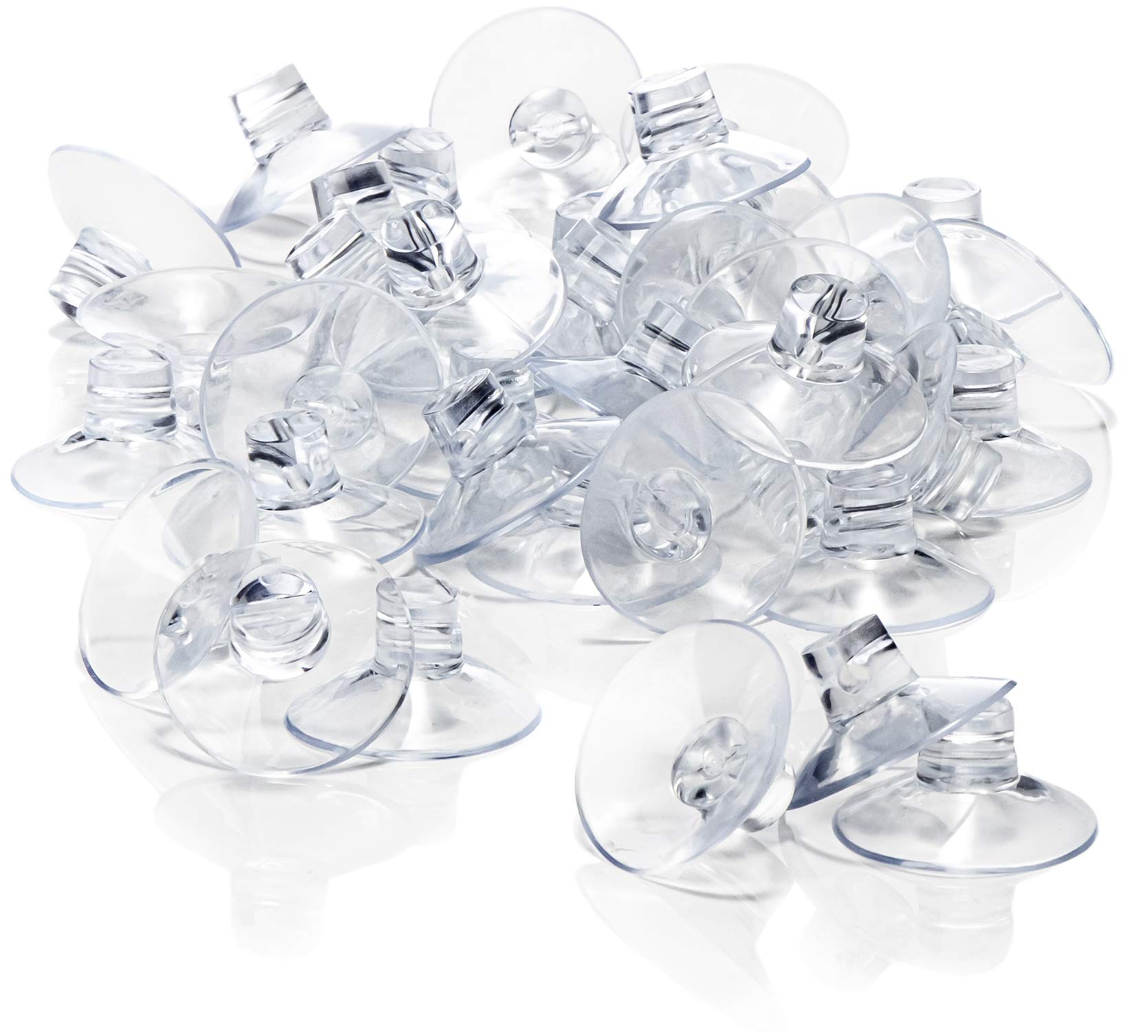 com-four® 40x suction cup with cable slot for fairy lights and window decoration - strong window knobs for window attachment for Christmas, Easter, autumn, New Year's - suction cup holder Ø 45 mm