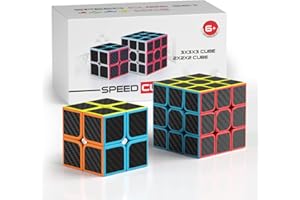 Vdealen Speed Cube Set, 2x2x2 3x3x3 Magic Cube Set, Puzzle Cube Toys Birthday Party Christmas Stocking Stuffers Gift for Kids Teens Adults(Carbon Fiber Sticker)
