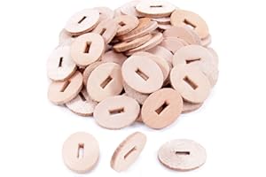 HOLSTEX Cowhide Leather Handle Washers - Oval Shape - (1.30 x 1.00 x .125) - (Natural) - USA Made - (for Knife Making & Hobby) - (50 Pack)