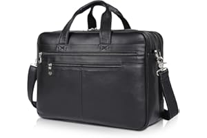 Polare Real Soft Nappa Leather 17" Laptop Case Professional Briefcase Business Bag For Men with YKK Zippers