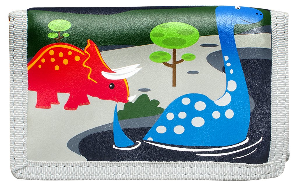 Bobble Art Kids Dinosaur Wallet/Childrens Animal Wallet for Boys and Girls with Velcro and Zip