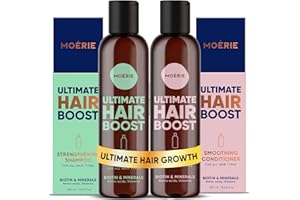 Moerie Ultimate Hair Boost Shampoo and Conditioner – For Longer, Thicker, Fuller Hair - Vegan Friendly Volumizing Hair Produc