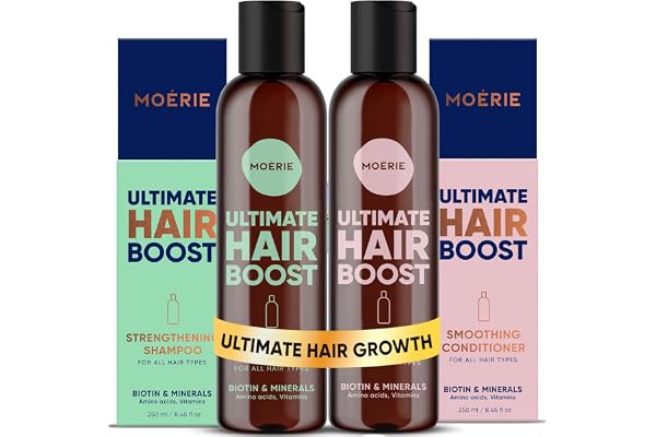 Moerie Ultimate Hair Boost Shampoo and Conditioner – For Longer, Thicker, Fuller Hair - Vegan Friendly Volumizing Hair Produc