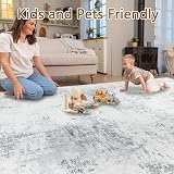 Homcomodar Abstract Grey Washable Rug 160x230cm Living Room Carpet view 6