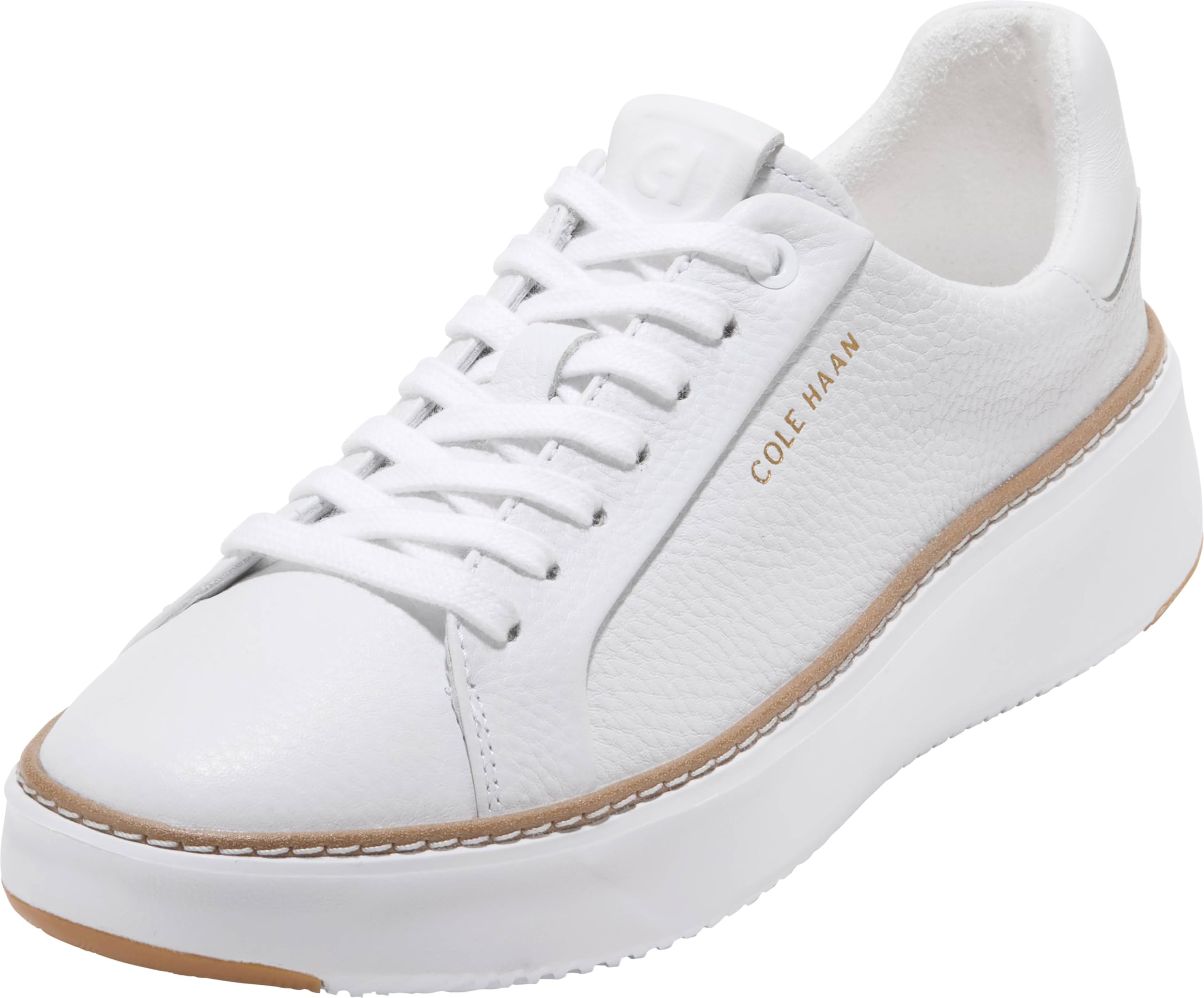 Cole Haan Women’s Shoes – Grandpro Topspin Court Sneaker, White Waterproof Leather, 10-B US