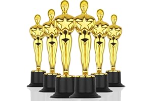 WINKIO Gold Award Trophies，Gold Award Statues, Pack of 6 Mini Trophies, Plastic Trophy Award for Competition,Events, Sports, Party Decorations,Award Ceremony and Appreciation Gift