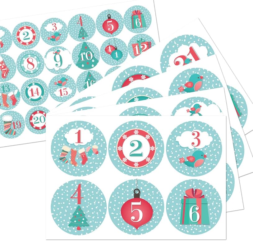 christmas advent calendar stickers available in 30 mm and 60 mm