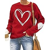Ithalt Valentines Day Shirts Women Valentine Crewneck Sweatshirts Love Heart Sweatshirt Valentine's Long Sleeve Tops