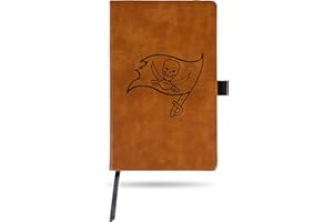 Rico Industries NFL Tampa Bay Buccaneers Brown Laser Engraved Small Notepad Jounral/Notepad 8.25" x 5.25"- Office Accessory