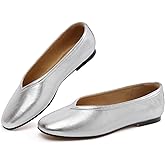 RIBONGZ Ballet Flat Shoes for Women Closed Round Toe Mary Jane Flats Comfortable Slip On Casual Shoes Dressy Office Work Walking Driving