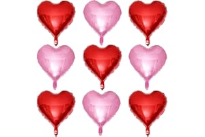 LHOAVWE Red Heart Shaped balloons Pack of 10,18 Inch Love Valentine Balloons Pink Heart Romantic Balloons For Valentines Day Propose Marriage Wedding Bridal Shower Engagement Party Decorations