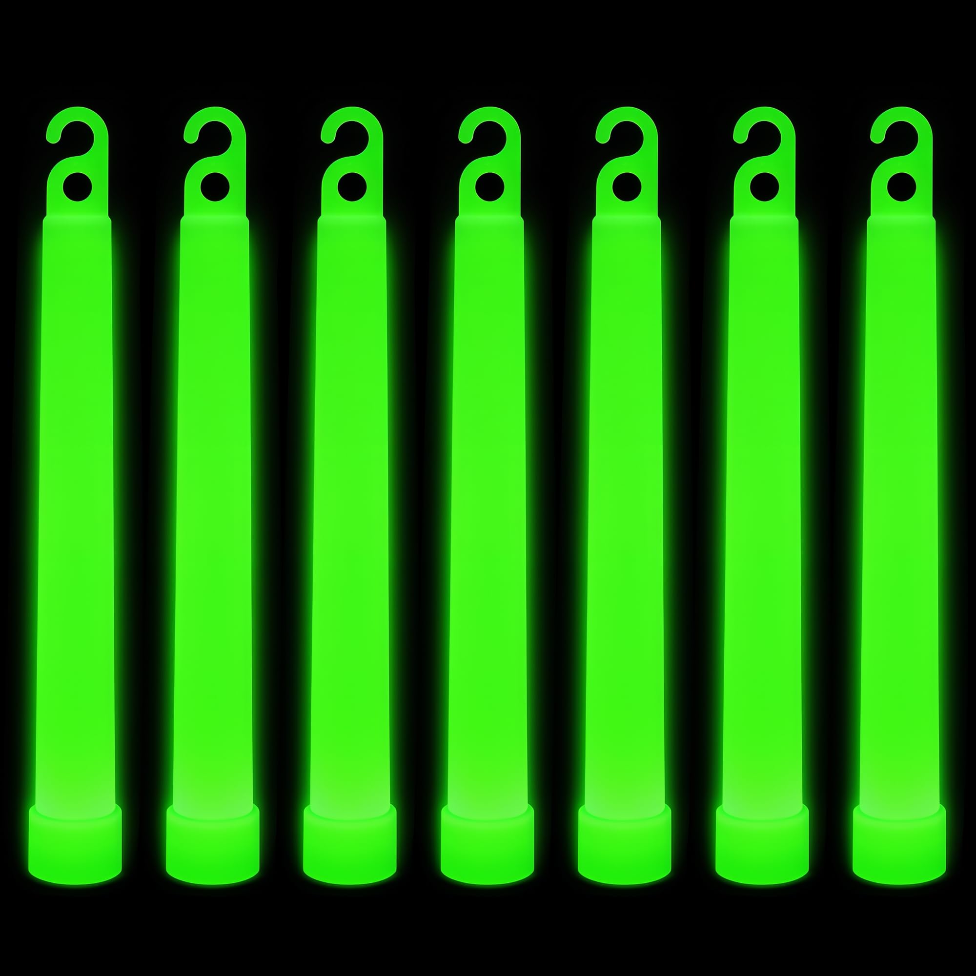 Trimming Shop 6 inch Glow Sticks Lanyard Premium Ultra Bright Glow in the Dark Rod Mega Party Pack of 25 (Green) for New Year’s Eve, Graduation Party, Camping — image 1