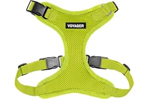 Voyager Step-in Lock Pet Harness - All Weather Mesh, Adjustable Step in Harness for Cats and Dogs by Best Pet Supplies - Lime