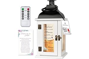 HN HAIINAA Memorial Gift for Loss of Husband Memorial Lantern for Loss of Husband Sympathy Gift Remembrance Gifts Bereavement Gifts for Loss of Husband with LED Candle