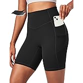 Ewedoos Compression Shorts for Women Spandex Biker Shorts Women Tummy Control with Pockets 6" No Front Seam Yoga Gym Workout