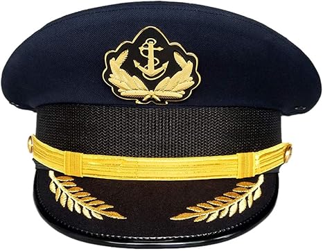 Amazon Cnstone ハロウィン仮装 子供 キッズ 大人 船長 帽子 水兵 海軍 艦長 ミリタリー ハット 帽子 ネイビー ブラック ホワイト キャップ コスプレ衣装 パーティーグッズ かぶりもの 装備品 制服帽子 小道具 約60cm ネービー キッズコスチューム ホビー