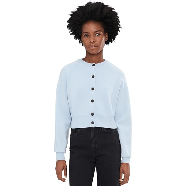 Madewell Women's V Neck Shrunken Cotton Boucle Cardigan, Heather