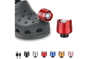 CUYLERAZM Rechargeable Headlights for Clog 2PCS, Flashlight Clog Charm Attachment Accessories for Shoes with 3 Light Modes for Dog Walking, Camping, Running, Suitable for Adults Kids Boys Girls Men Women