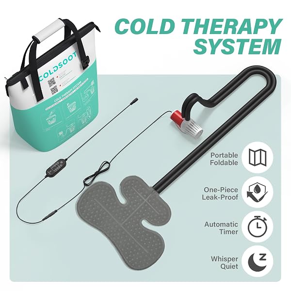 COLDSOOT COLD THERAPY MACHINE FOR SHOULDER WITH PROGRAMMABLE TIMER, PORTABLE ICE MACHINE FOR SHOULDER AFTER SURGERY, LIGHTWEIGHT REPLACEMENT RECOVERY SYSTEM, CRYOTHERAPY PAIN RELIEF W/COMPRESSION PAD