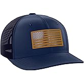 Tactical Pro Supply Leather Flag Patch Snapbacks Hat for Men and Women