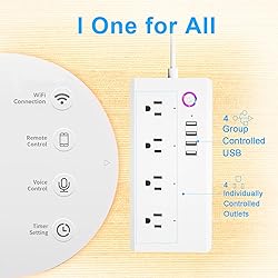 XENON Smart Power Strip - Surge Protector with 4