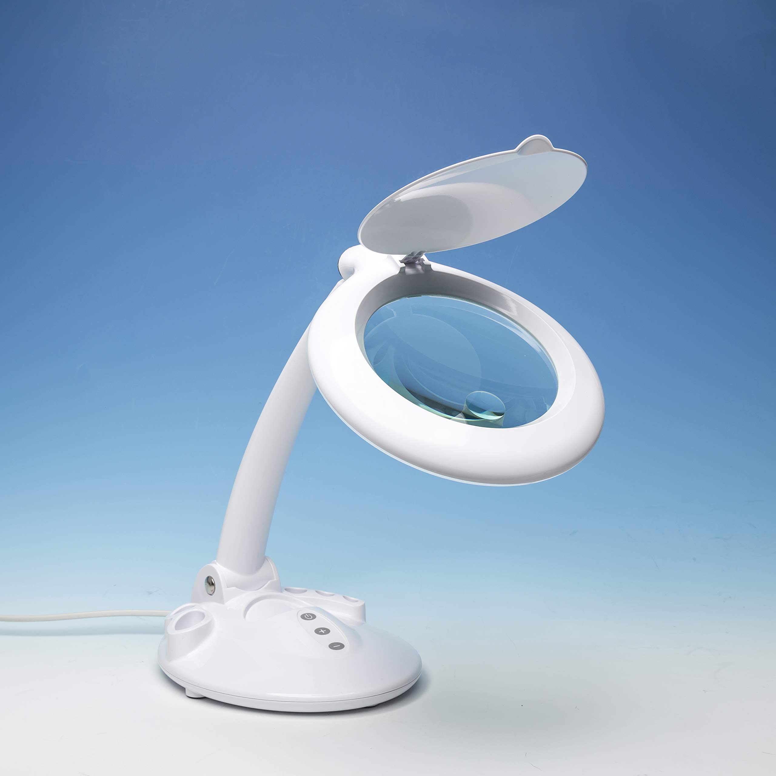 Lightcraft LED Magnifier Table Lamp with Organiser Base