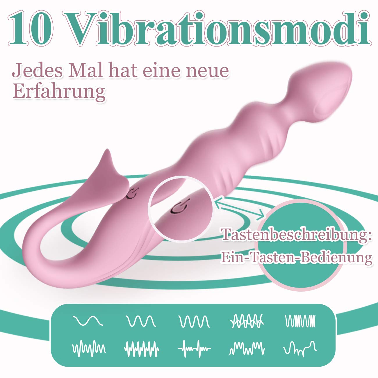 Vibrador anal con forma de cola de sirena, 10 frecuencias ...
