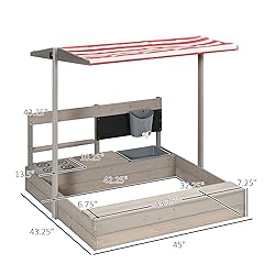 Outsunny Kids Sandbox with Canopy