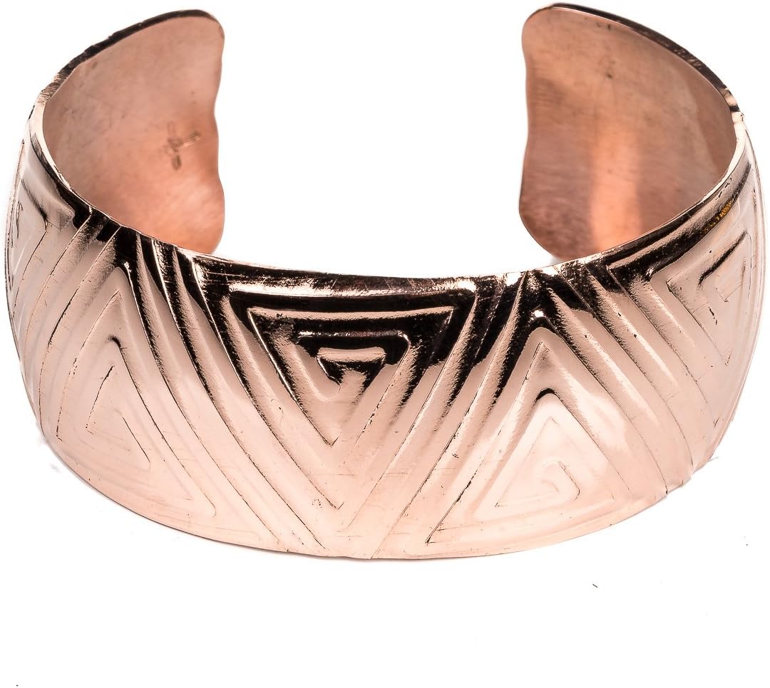Tskies Copper Bracelet for Women Thick Cuff High Polish Finish Luxury Southwest Jewelry