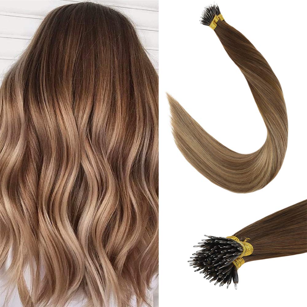 Amazon Com Laavoo 18 Nano Tips Balayage Virgin Remy Straight