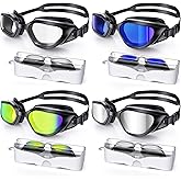 Vegemono Swim Goggles, Unisex Adult Swimming Goggles Upgraded Anti Fog Anti UV No Leakage Wide View for Men Women Youth