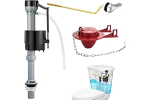 Universal Toilet Tank Repair Kit 2-Inch Low Flow Rubber Flush Flapper, High-Efficiency Fill Valve, Durable Float Flush Handle