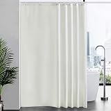Furlinic Beige Shower Curtain 94x78in Waterproof Weighted Bottom Linen Look