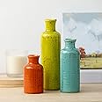 Sullivans Ceramic Vase Set - 3 Small Vases, Rustic Home Decor, Modern Farmhouses; Ideal Shelf Décor, Table Décor, Entryway, C