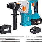 Berserker 20V Cordless 1-1/8" Rotary Hammer Drill SDS-Plus Brushless Motor with Safety Clutch, 4.0Ah Lithium-Ion Battery Powered, 3.0A Fast Charger, 4 Modes Variable Speed Rotomartillo for Concrete