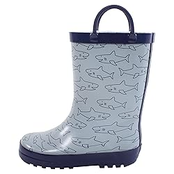 Hudson Baby Kids Rain Boots, Gray Sharks, 4 US