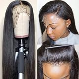 Subella 9A Straight Lace Front Wigs Human Hair 180% Density 13x4 Brazilian Human Hair Wig with Baby Hair Pre Plucked Natural