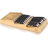 Cangshan ALPS Series 502810 German Steel Forged 15-Piece In-Drawer Knife Set with Bamboo Tray, (Black)