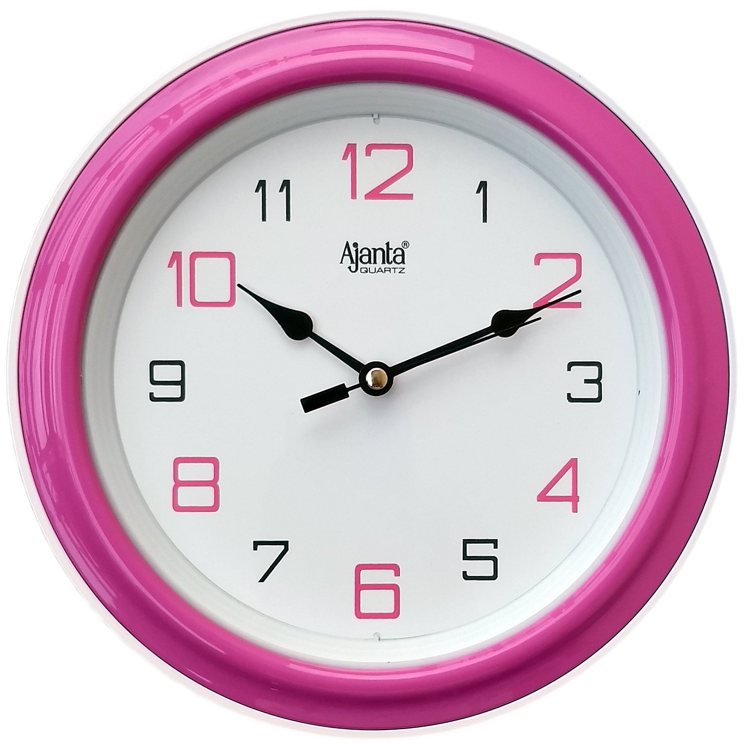 Ajanta Plastic Round Wall Clock 20 5 Cm X 20 5 Cm X 3 5 Cm Pink