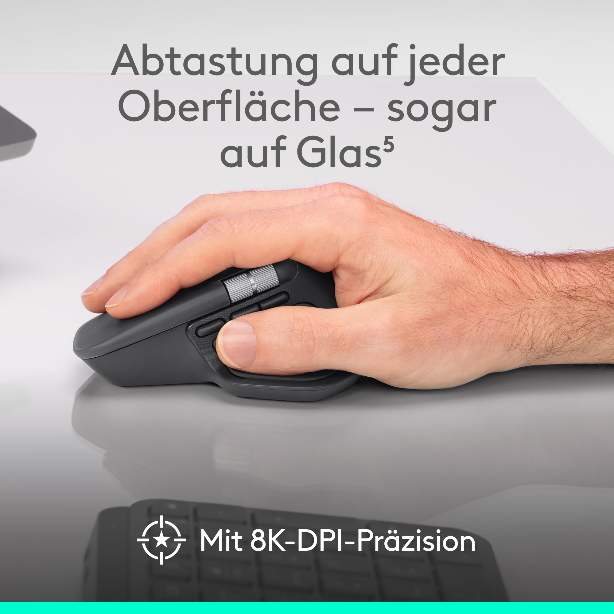 Logitech MX Master 4, ergonomische kabellose Maus mit fortschrittlichem, leistungsstarkem, haptischem Feedback, ultraschnellem Scrollen, Laden über USB-C, Bluetooth, Windows, MacOS – Grafit 5
