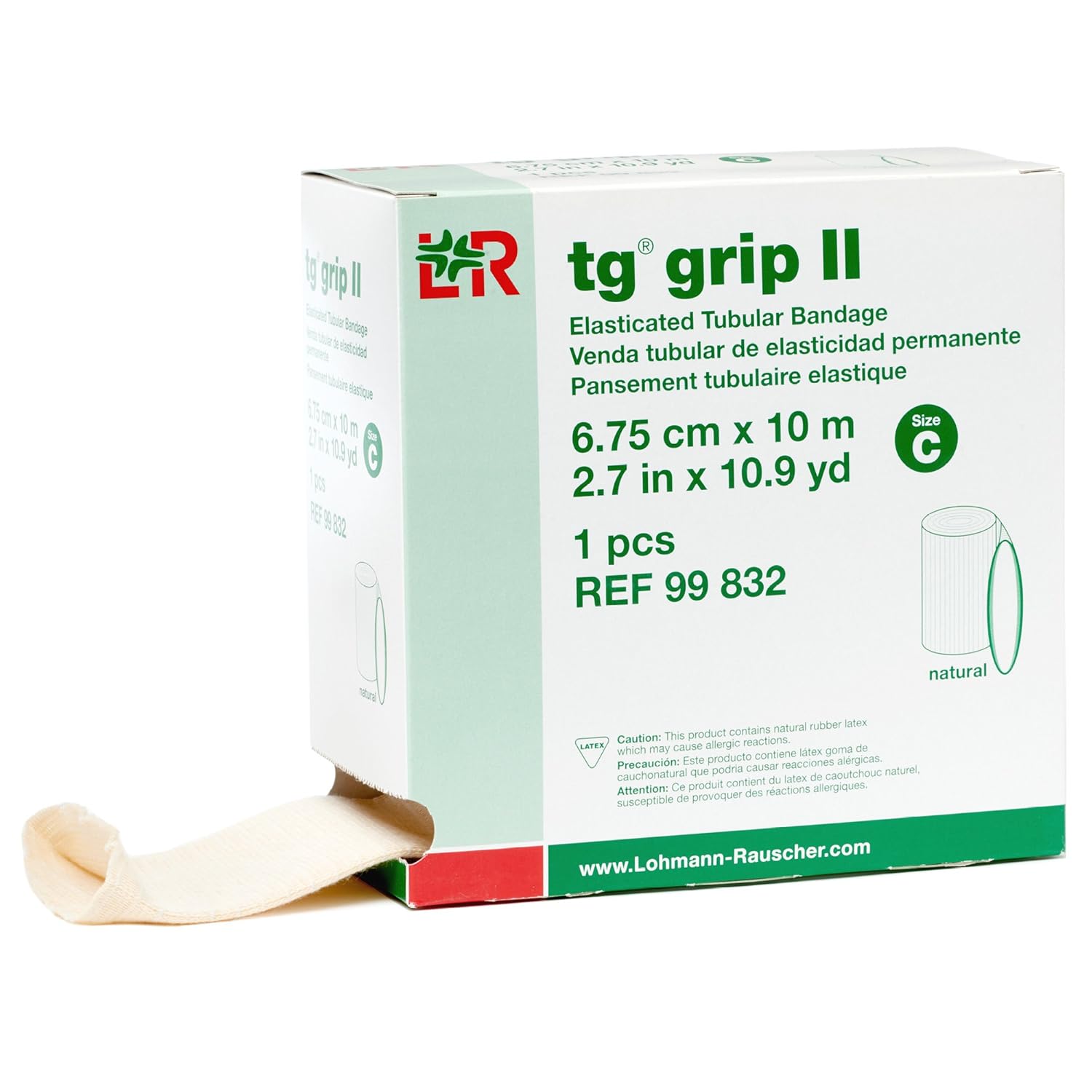 tg grip II Elasticated Tubular Compression Bandage, Seamless Tube Stockinette Wrap for Retention, Lymphedema, & Swelling, Natural, Size D: Industrial & Scientific