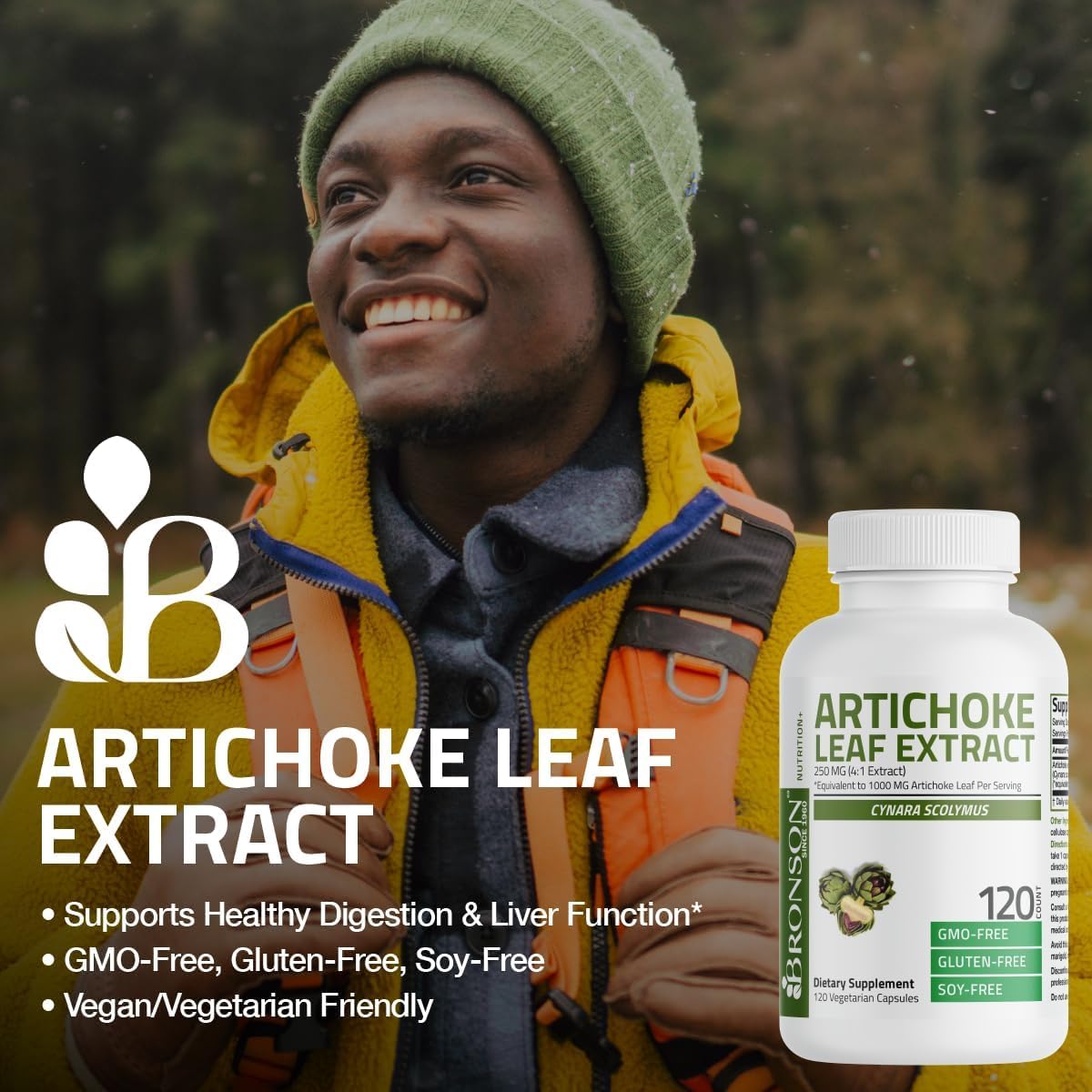 Bronson Artichoke Leaf Extra Strength Supports Healthy Digestion Healthy Liver Function, Non-GMO, 60 Vegetarian Capsules