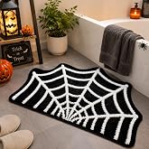 PASUXI Spider Web Bath Mat - 18x30 Inch Halloween Bath Mat, Halloween Rug | Add Spooky Halloween Vibes To Your Bathroom With This Halloween Rug. Non-Slip, Ultra-Soft And Quick-Absorbing.