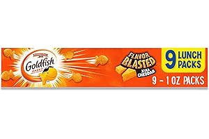 Goldfish Flavor Blasted Xtra Cheddar Cheese Crackers, Baked Snack Crackers, 0.9 oz On-the-Go Snack Packs, 9 Count Tray
